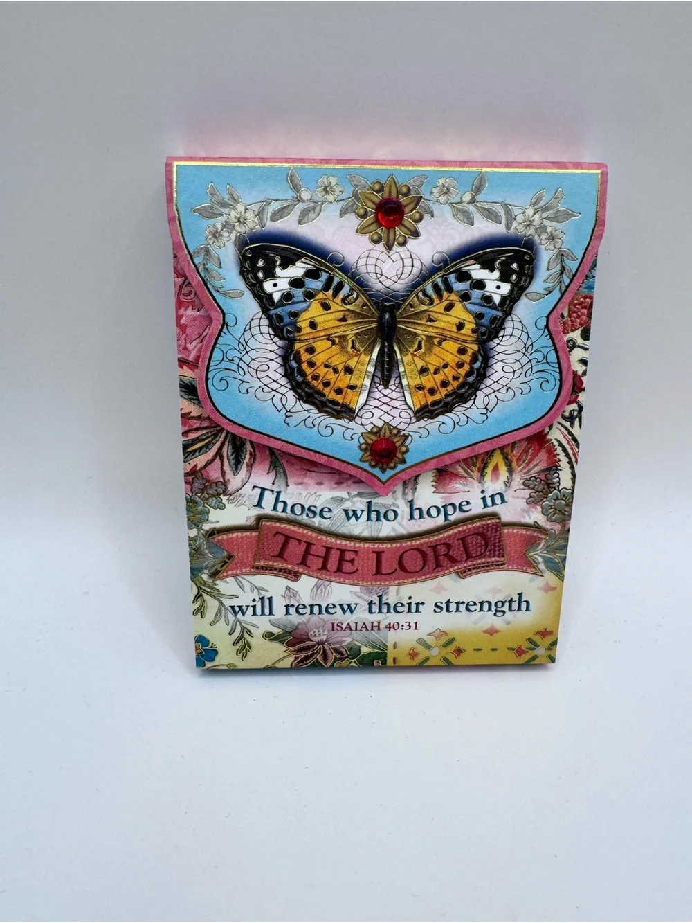 Punch Studio Butterfly Scripture Note Pad 75 Sheets Isaiah 40:31 Model 67905